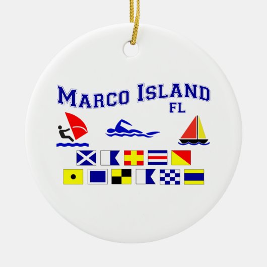 Marcoの島FLのシグナルフラグ セラミックオーナメント (正面)