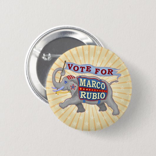 Marcoルビオの大統領2016共和党員象 缶バッジ (正面&裏面)