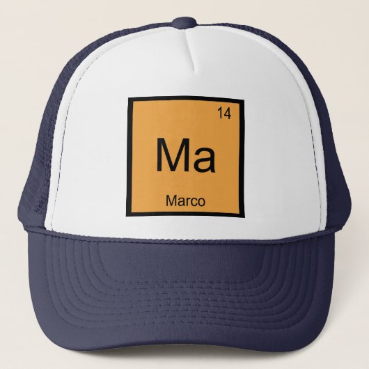 Marco Name Chemistry Element Periodic Table キャップ (正面)