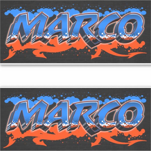 Marco Vorname Name Graffiti Aufkleber Sticker シール (正面)