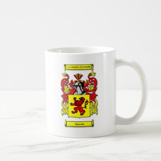Marcotteの紋章付き外衣 コーヒーマグカップ (右)