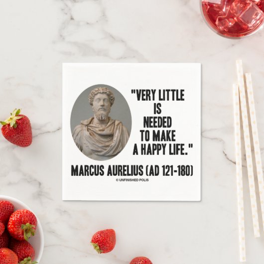 Marcus Aureliusほとんど必要なく幸せな生活を作る スタンダードカクテルナプキン (インサイチュ)