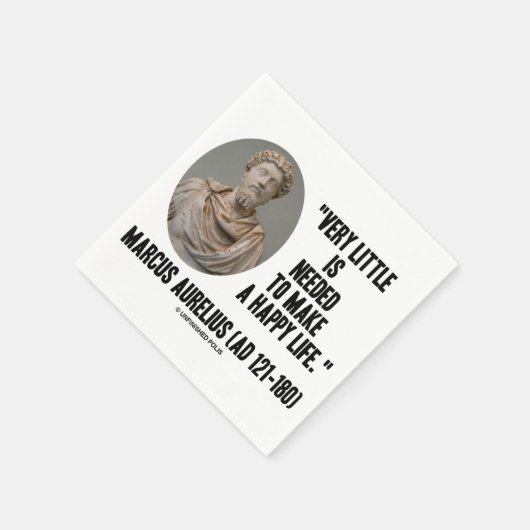 Marcus Aureliusほとんど必要なく幸せな生活を作る スタンダードカクテルナプキン (角)