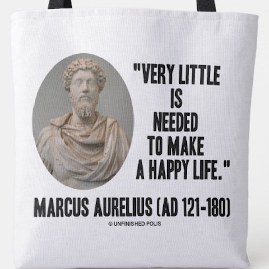Marcus Aureliusほとんど必要なく幸せな生活を作る トートバッグ