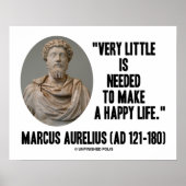 Marcus Aureliusほとんど必要なく幸せな生活を作る ポスター (正面)