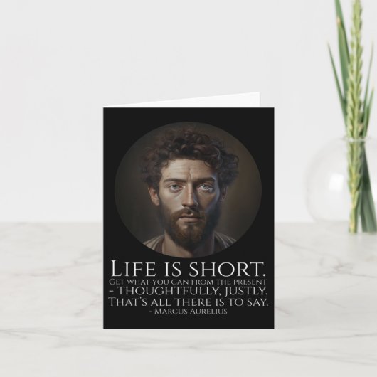 Marcus Aurelius – 人生は短い – ストイック哲学 カード (正面)