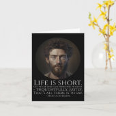 Marcus Aurelius – 人生は短い – ストイック哲学 カード (黄色い花)