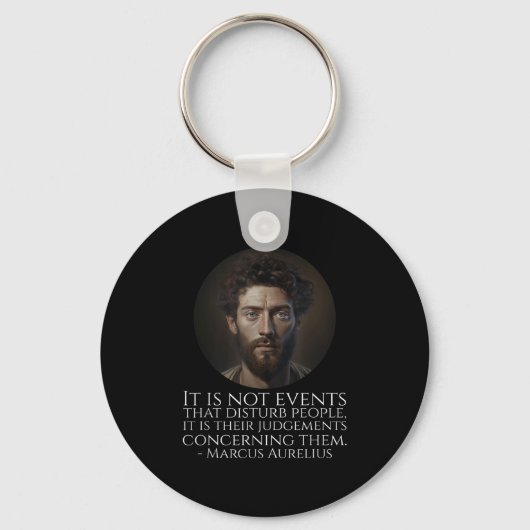 Marcus Aurelius – 古代ローマのストイック哲学Q キーホルダー (正面)