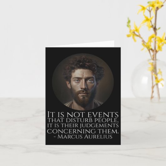 Marcus Aurelius - Ancient Roman Stoic Philosophy Q カード (黄色い花)