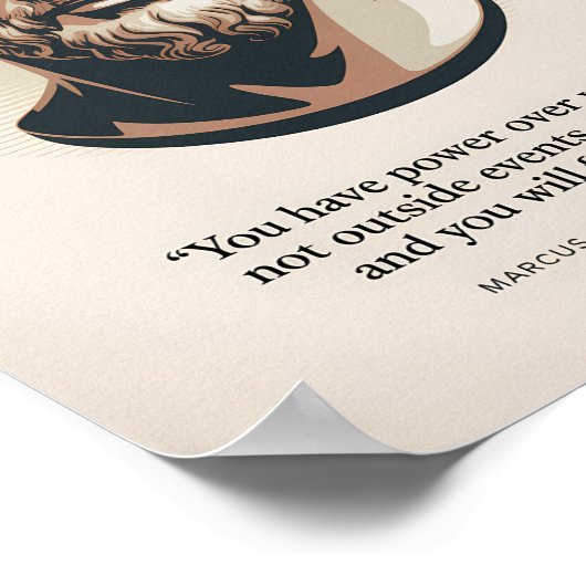 Marcus Aurelius Meditations Quote Illustration Art ポスター (角)