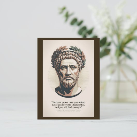 Marcus Aurelius Meditations Quote Illustration Art ポストカード (スタンド正面)