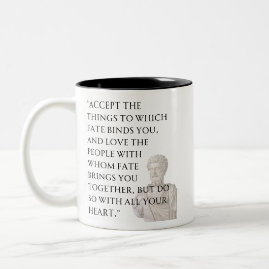 Marcus Aurelius Quote Mug ツートーンマグカップ (左)