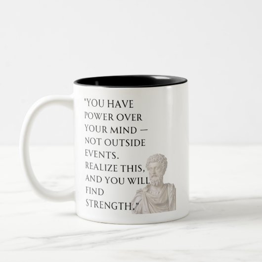 Marcus Aurelius Quote Mug ツートーンマグカップ (左)