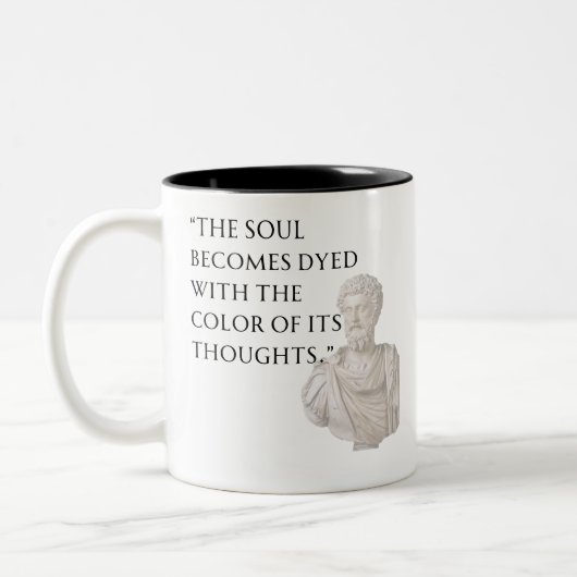 Marcus Aurelius Quote Mug ツートーンマグカップ (左)