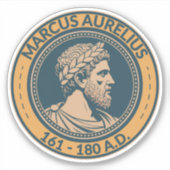 Marcus Aurelius Roman Emperor Illustration Badge シール (正面)