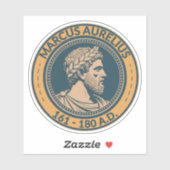 Marcus Aurelius Roman Emperor Illustration Badge シール (シート)