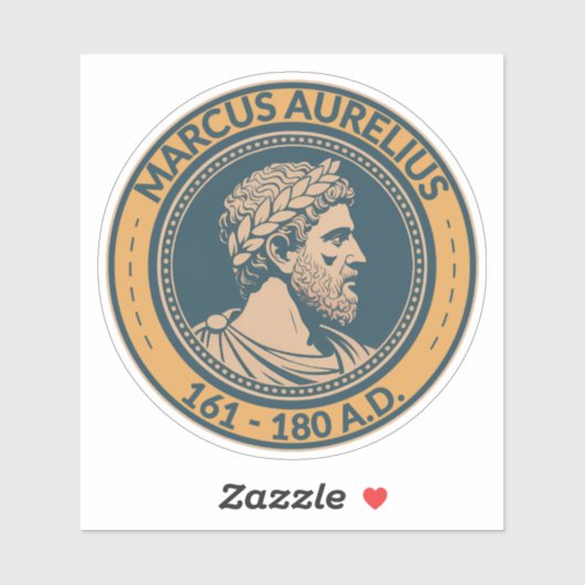 Marcus Aurelius Roman Emperor Illustration Badge シール (シート)