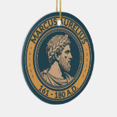 Marcus Aurelius Roman Emperor Illustration Badge セラミックオーナメント (右)