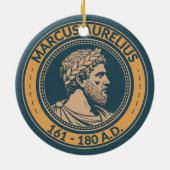 Marcus Aurelius Roman Emperor Illustration Badge セラミックオーナメント (裏面)