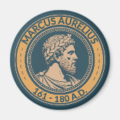 Marcus Aurelius Roman Emperor Illustration Badge マグネット (正面)
