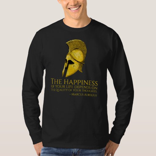 Marcus Aurelius Stoic引用文オンハプネスRoman Ph Tシャツ (正面)