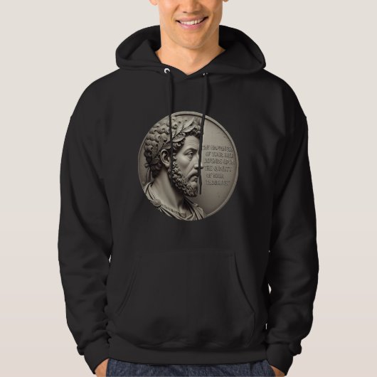 Marcus Aurelius Stoic Quote Hoodie パーカ (正面)