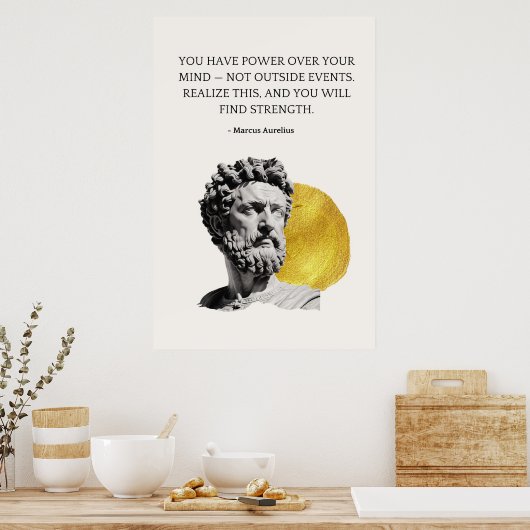 Marcus Aurelius Wisdom Quote ポスター (キッチン)