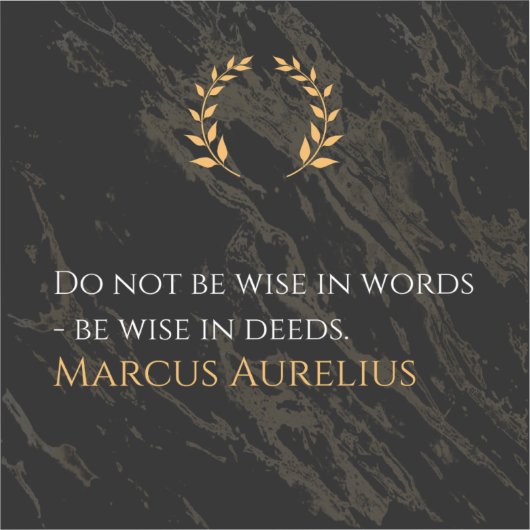 Marcus Aurelius's Wisdom: Actions Speak Louder Tha シール (正面)