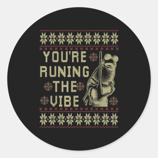 Marcus The Worm You're Ruining The Vibe クリスマス・アガサン ラウンドシール (正面)