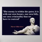 Marcus Tullius Cicero Quote On The Enemy ポスター (正面)