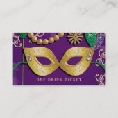 Mard Gras Masquerade Party Drink Ticket 名刺 (正面)