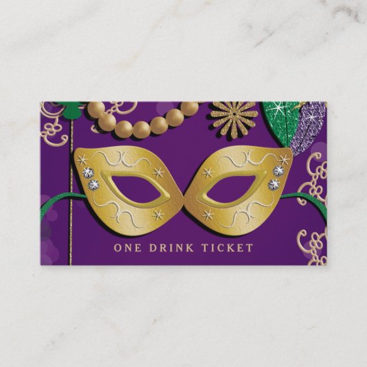 Mard Gras Masquerade Party Drink Ticket 名刺 (正面)
