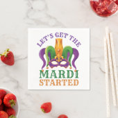 Mardiを起動Mardi Grasパーティー スタンダードカクテルナプキン (インサイチュ)
