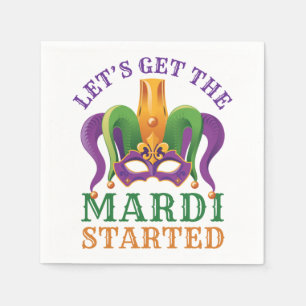 Mardiを起動Mardi Grasパーティー スタンダードカクテルナプキン