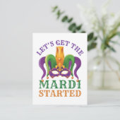 Mardiを起動Mardi Grasパーティー ポストカード (スタンド正面)