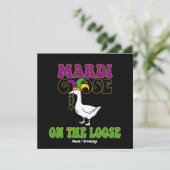 Mardi Goose On The Loose Funny Fat Tuesday Design 招待状 (スタンド正面)