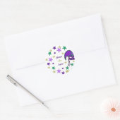Mardi Graをテーマに日付ステッカーを保存 ラウンドシール (封筒)