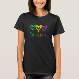 Mardi Grasのための3ハートI愛Mardi Gras 1 Tシャツ