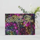 Mardi Grasのパーティーが暗い招待テンプレート 招待状 (スタンド正面)