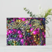 Mardi Grasのパーティー「スロー」招待テンプレート 招待状 (スタンド正面)