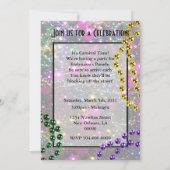 Mardi Grasのパーティー「スロー」招待テンプレート 招待状 (裏面)