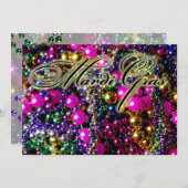 Mardi Grasのパーティー「スロー」招待テンプレート 招待状 (正面/裏面)