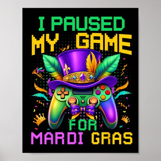 Mardi Grasのビデオゲームコントロールのためにゲームを一時停止 ポスター (正面)