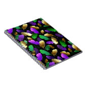 Mardi Grasの羽のシームレスなパターン ノートブック (右側)