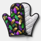 Mardi Grasの羽のシームレスなパターン 鍋つかみ (正面/裏面)