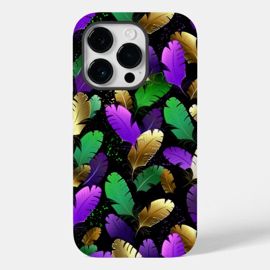 Mardi Grasの羽のシームレスなパターン Case-Mate iPhoneケース (裏面)