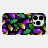 Mardi Grasの羽のシームレスなパターン Case-Mate iPhoneケース (裏面 (横))