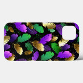 Mardi Grasの羽のシームレスなパターン Case-Mate iPhoneケース (裏面 (横))