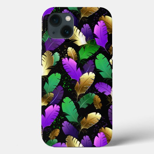 Mardi Grasの羽のシームレスなパターン Case-Mate iPhoneケース (裏面)