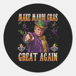 Mardi Grasを再びトランプ素晴らしビーズマスクにおもしろいする ラウンドシール